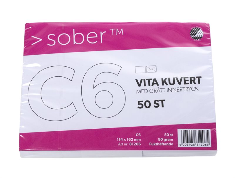 Kuvert vit Sverige C6 FH (50)