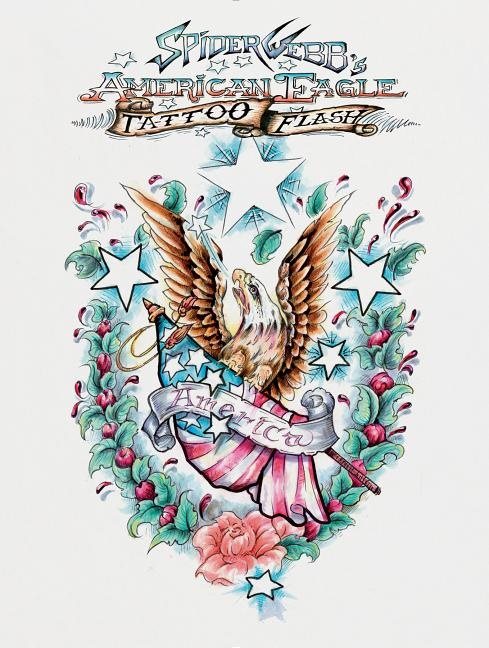 Spider webbs american eagle tattoo flash