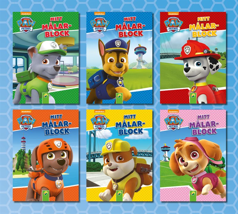 Mitt målarblock Paw Patrol : 6 målarblock i ett