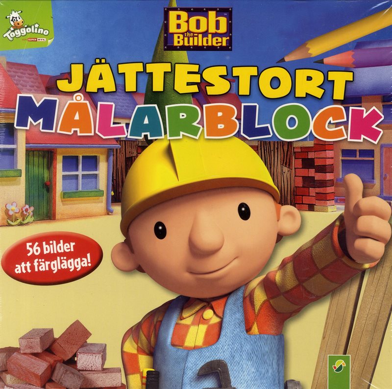 Byggar Bob - jättestort målarblock, 56 bilder att färglägga!