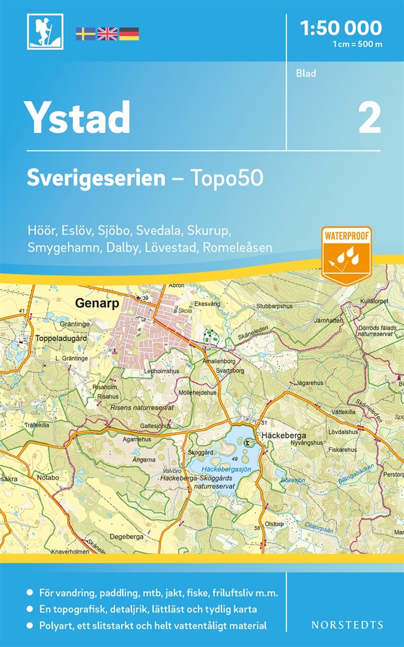 2 Ystad Sverigeserien Topo50 : Skala 1:50 000