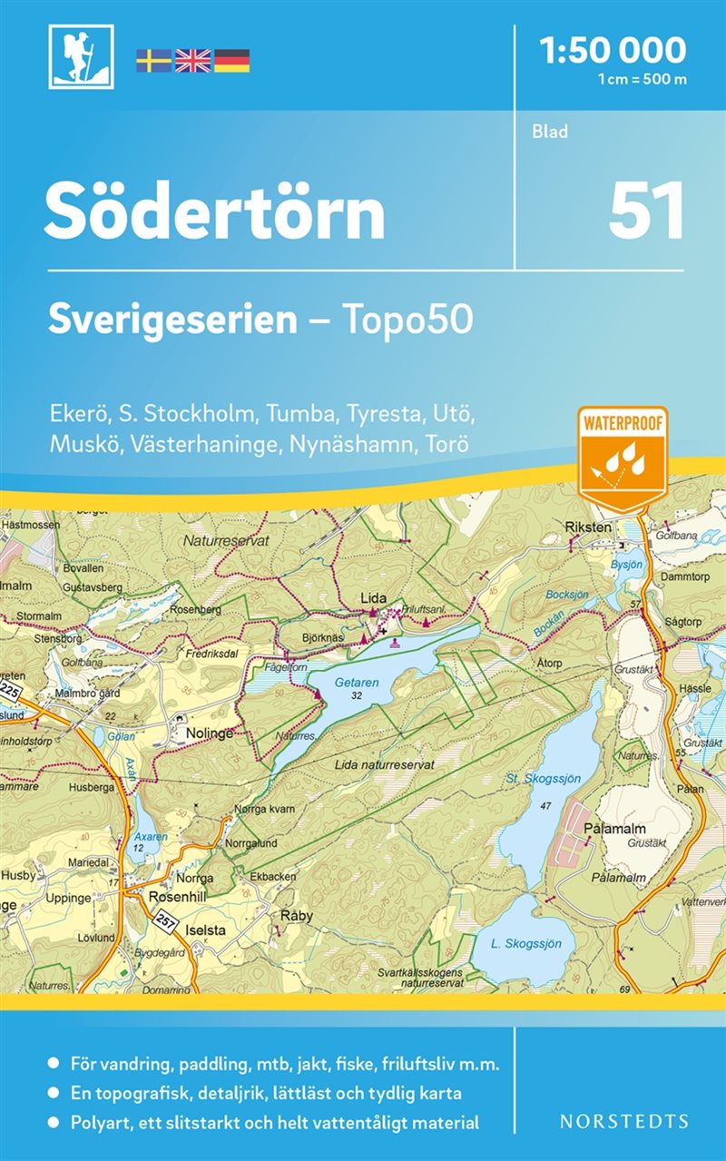 51 Södertörn Sverigeserien Topo50 : Skala 1:50 000