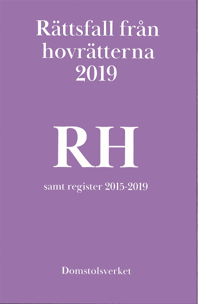 Rättsfall från hovrätterna. Årsbok 2019 (RH)