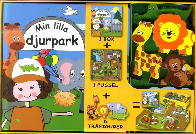 Min lilla djurpark (bok, pussel och figurer)