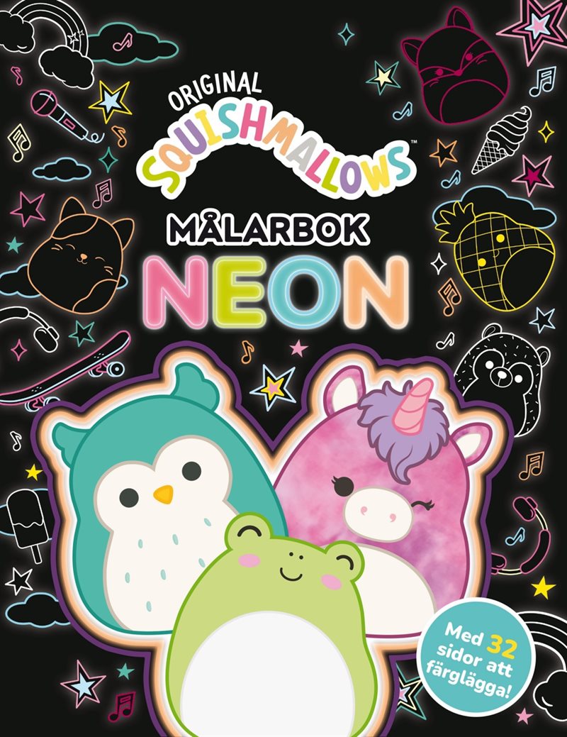 Squishmallows. Målarbok neon