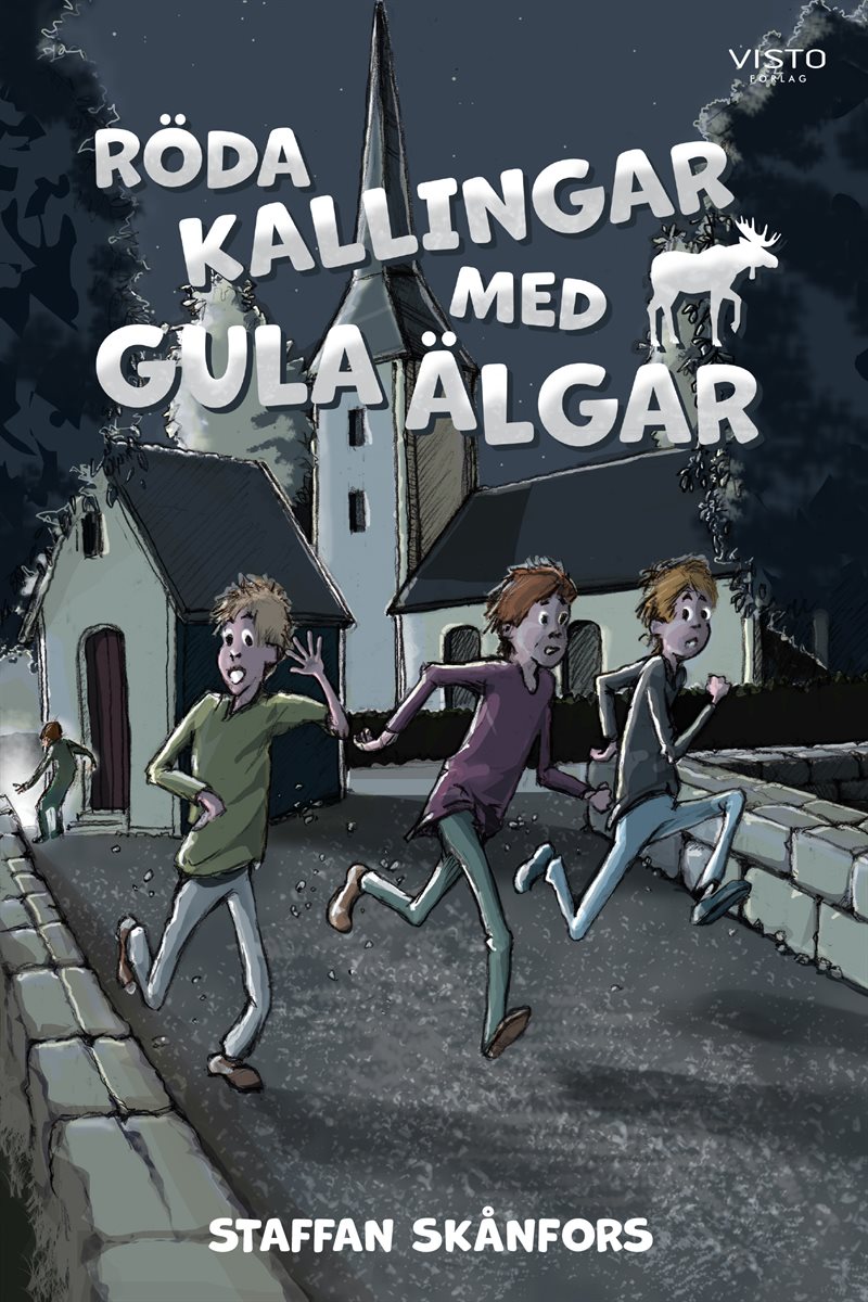 Röda kallingar med gula älgar