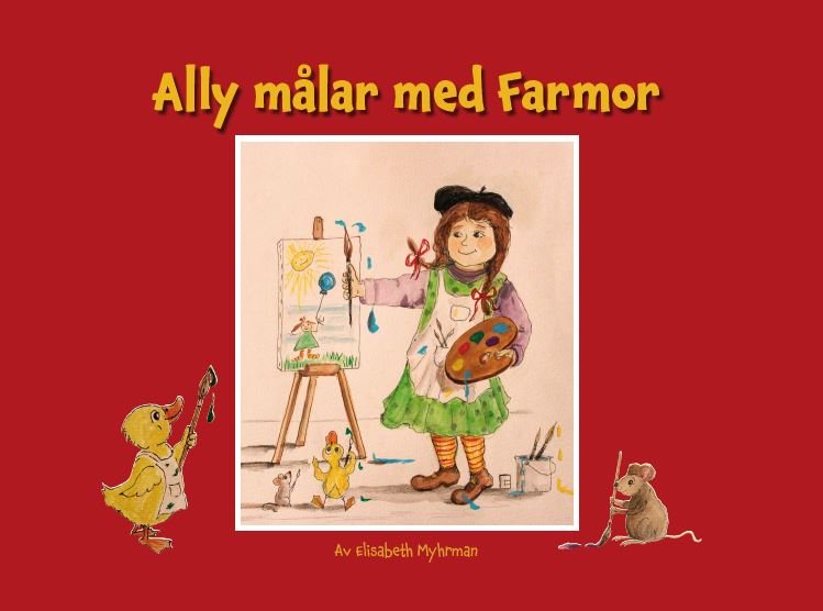 Ally målar med Farmor