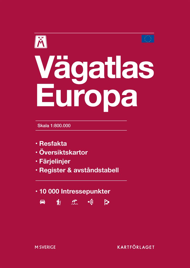 M Vägatlas Europa Skala 1:800 000