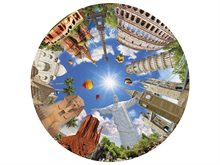 Pussel 1000 bitar : Världen, runt, diameter 68 cm