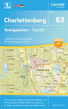 63 Charlottenberg Sverigeserien Topo50 : Skala 1:50 000