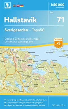 71 Hallstavik Sverigeserien Topo50 : Skala 1:50 000