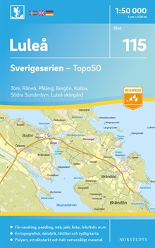 115 Luleå Sverigeserien Topo50 : Skala 1:50 000